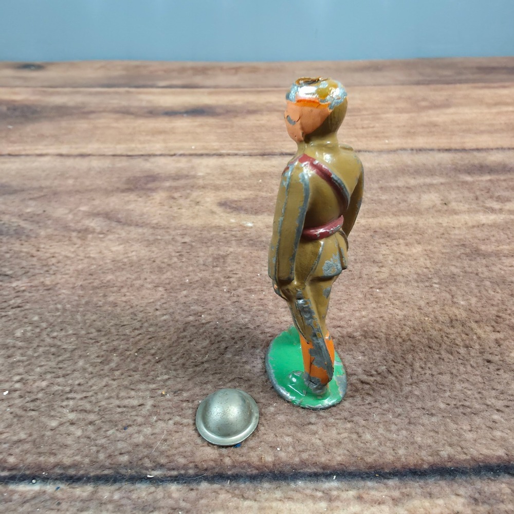 Vintage Barclay Lead Toy Soldiers Set 5pc Green Brown Hand Painted WWII - Picture 13 of 16